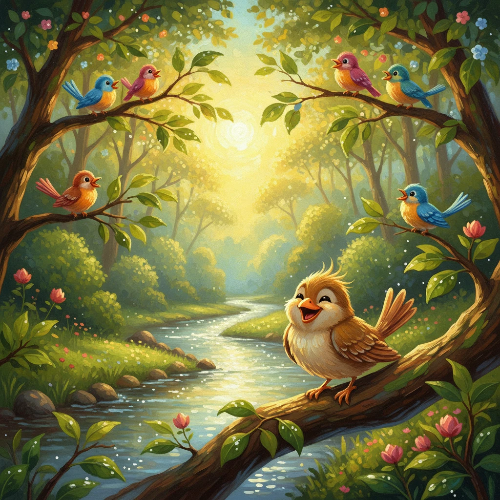 Hutan Seribu Bisik kembali menghijau subur, dan sungai berkilau di bawah sinar mentari pagi. Burung-burung berkicau riang, meraikan kemenangan perpaduan yang bermakna. Embi hinggap di dahan pokok, wajahnya kembali ceria, manakala embun pagi berkilau di hujung daun, seakan senyuman alam yang kembali bahagia dan damai.