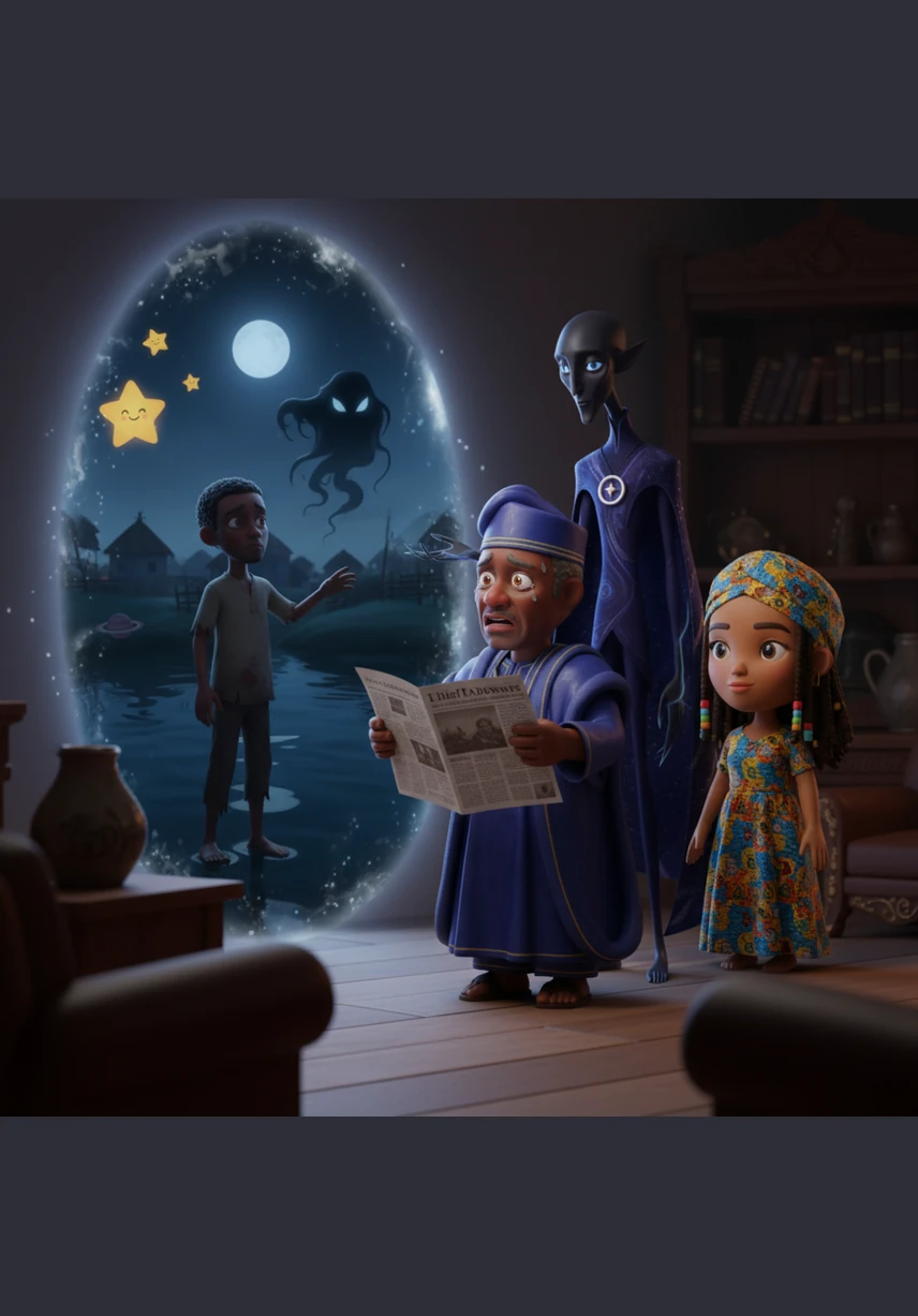 Adewale remembers the night he was a poor young man standing by the dark lagoon, desperate for a better life. He had made a secret deal with a mysterious shadow, promising anything for the power to build his empire. Now, looking at the stranger, he realizes the success he loved so much was never truly his to keep.
