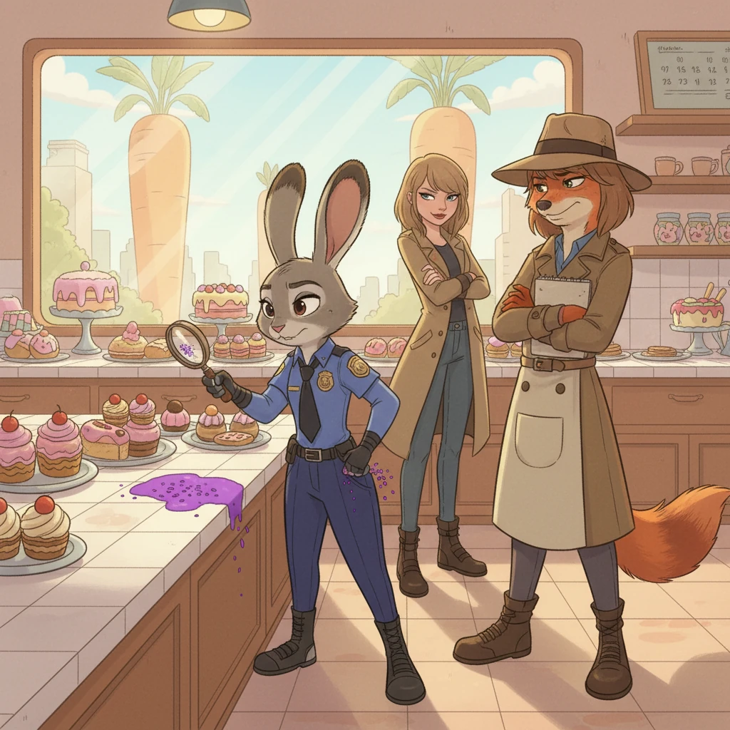 Judy quickly matches the stain to the purple sprinkles found at the crime scene. Fernando's alibi begins to crumble under their combined pressure.