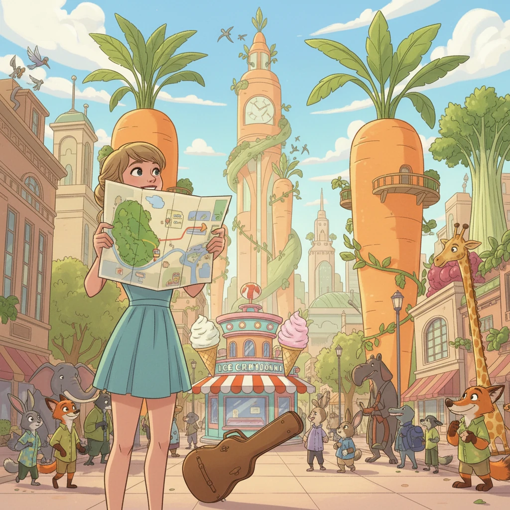 Taylor, remembering her Zootopia city map, realizes the clue points to the Rainforest District's border with Tundratown, near a famous ice cream parlor.