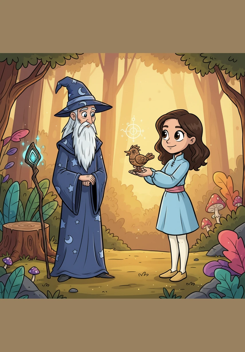 The old man reached into his pocket and handed Maya a small, smooth stone shaped like a heart as a token of friendship. Maya felt a warm glow in her chest, realizing her fear had been replaced by admiration.