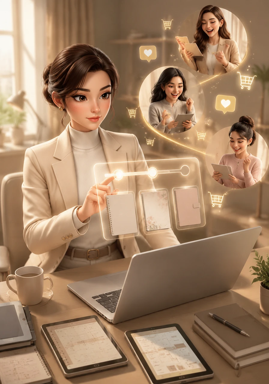 She adjusts the prices of her digital planners and guides, finding the perfect sweet spot between nine and twenty-seven dollars. This small change makes the decision effortless for her customers, sparking the first wave of impulse buys from her new audience.