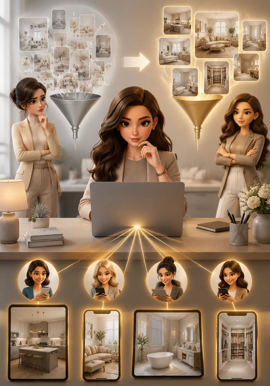 She refines her SEO strategy, replacing broad inspiration keywords with specific, high-intent phrases that attract buyers with open wallets. Her pins now appear exactly when her ideal customers are searching for a solution to their problems.