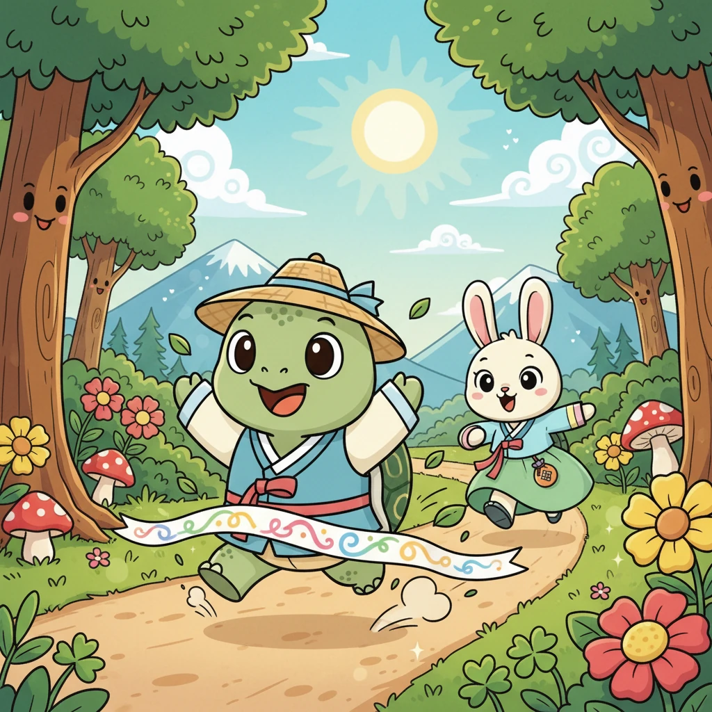 토끼와 거북이의 신나는 경주 - Fairy tales