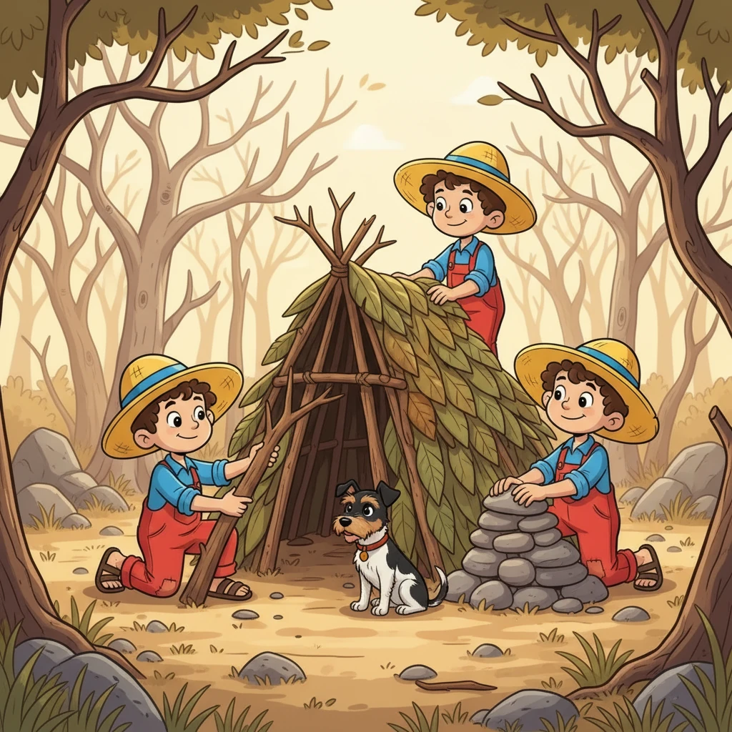 Em um dia ensolarado, Severino e seus irmãos decidiram construir uma cabana secreta entre as árvores da caatinga. Com muita dedicação, eles usaram galhos, folhas e pedras para criar seu refúgio, um lugar onde a imaginação não tinha limites. Feijão vigiava a entrada.