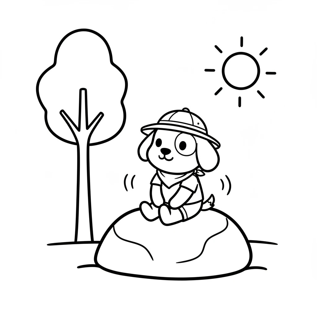 After more flying, Pip stopped on a smooth, round rock to gaze at the view. The sun felt warm on Pip's back. The tall tree was getting closer now.