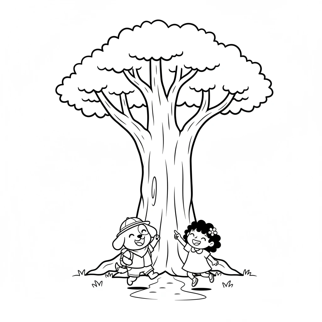 The tallest tree now loomed large and grand, its branches reaching out like open arms. Pip felt a burst of excitement. Almost there, almost there!