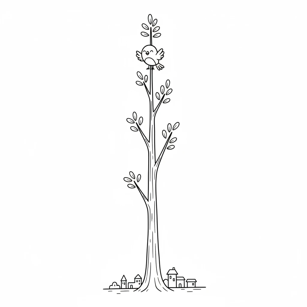 With a final, joyful flutter, Pip landed on the very highest branch of the tallest tree. The world looked tiny below. Pip felt like the king of the sky.