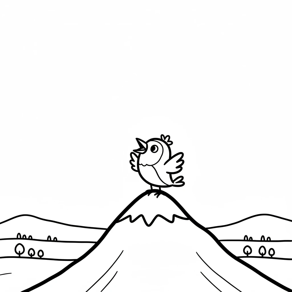 Pip chirped a happy song, full of pride and joy, looking out at the big, beautiful world. The long journey was worth every flap of the wing. Pip had done it!
