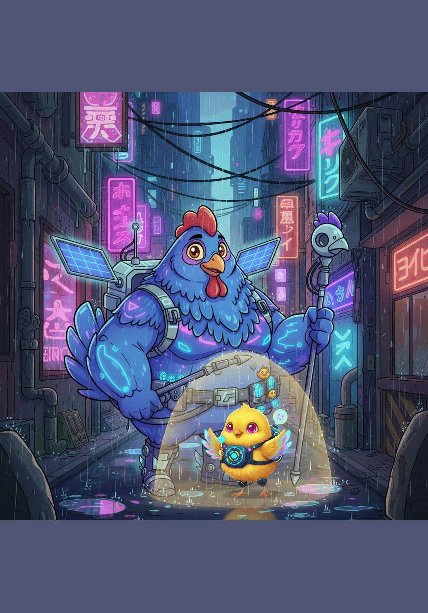 Mamma vista apstājās un skaļi pasauca: “Ko-ko-ko! Nāc pie manis, meitiņ!” Viņa plaši atvēra savus raibos spārnus, aicinot mazo cālīti savā siltajā skāvienā.