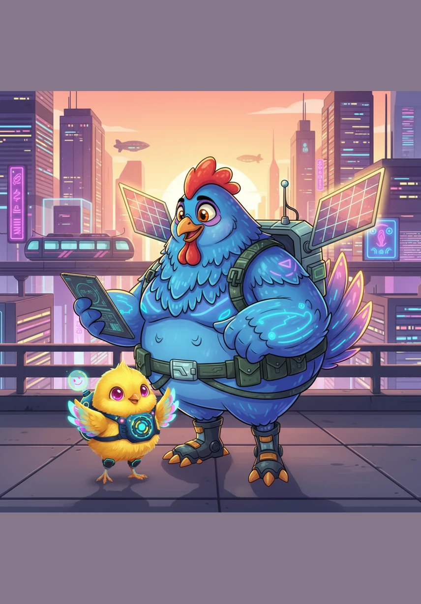 Mamma vista no prieka sāka plātīt savus lielos, raibos spārnus — plaukš-plaukš-plaukš. Viņa rādīja cālītim, cik priecīga ir viņu satikt šajā skaistajā rītā.