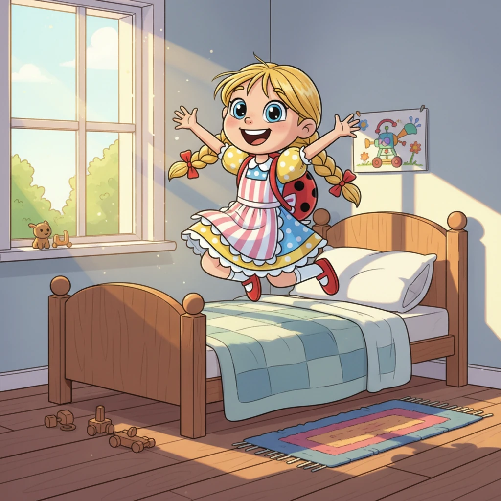 Eines sonnigen Morgens wachte Fini mit einem Kribbeln im Bauch und einer wunderbaren Idee im Kopf auf. Es war eine Idee für etwas ganz Neues, etwas, das noch niemand zuvor gesehen hatte. Ihre Augen glänzten vor Aufregung, als sie aus ihrem Bett sprang.