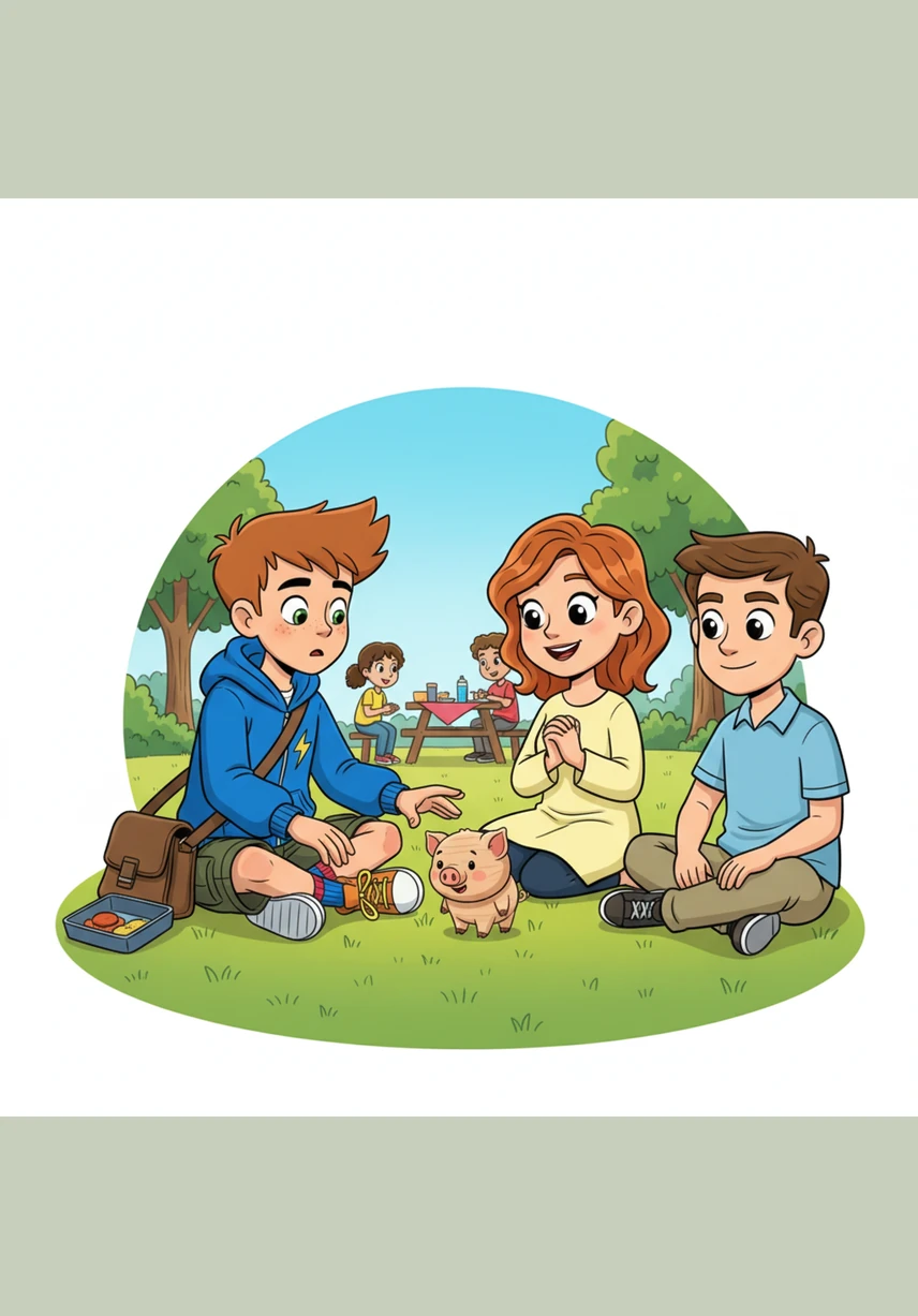 Al momento del pranzo, Marco apre il suo cestino e vede il solito panino al prosciutto, poi guarda Pippo che gioca poco lontano. Una consapevolezza improvvisa lo colpisce e sente un nodo allo stomaco che non aveva mai provato prima di quel momento.