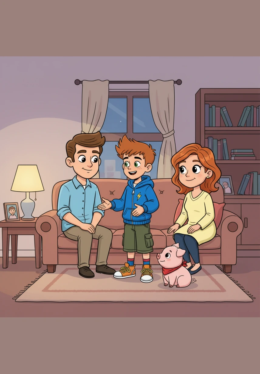 Quella sera, Marco parla con i suoi genitori dei suoi sentimenti e spiega con serietà che non vuole più mangiare i suoi amici animali. I genitori lo ascoltano con grande rispetto e decidono di sostenerlo con amore in questa sua nuova scelta etica e consapevole.