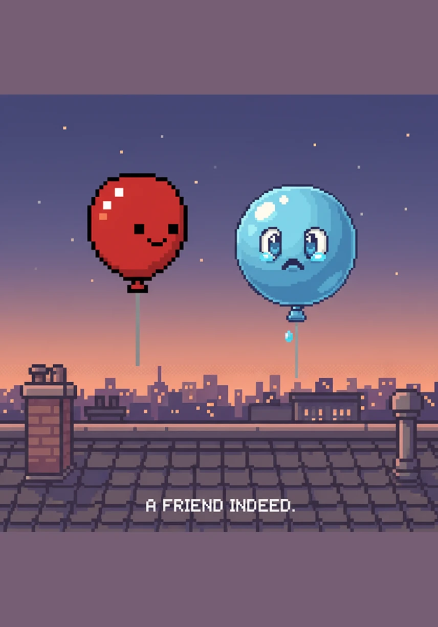 Benny just laughed at Pip’s worries, his round face beaming with a bold and greedy ambition. He declared to the whole sky that he wouldn't stop until he became the biggest and most magnificent balloon anyone had ever seen.