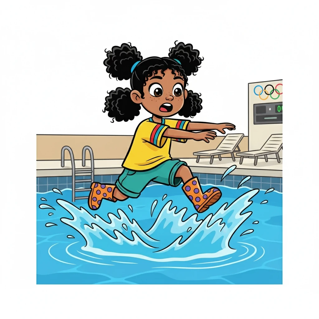 Remembering a TV broadcast of the Olympics, Anshu recalled the swimmers' powerful strokes. Gathering his courage, he took a deep breath and jumped. The cold water shocked him, but he started moving his arms, pushing the water back. Though clumsy at first, he kept going, stroke by stroke.