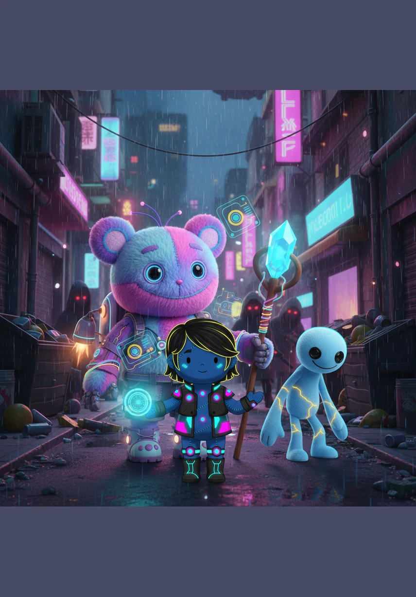 Jacob tries to act tough, stepping forward to protect his siblings, but his googly eyes quiver at the sight of the cat's sharp claws. Max appears from the shadows, offering a reassuring smile that for once doesn't feel like a tease.