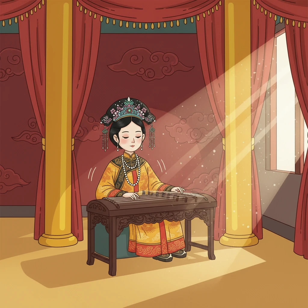 回到宫中，慈安太后不再只是沉浸在回忆中。她找回了年少时钟爱的古琴，指尖轻触琴弦，悠扬的乐声在殿宇间回荡。她发现，内心的平静可以通过艺术得到表达。