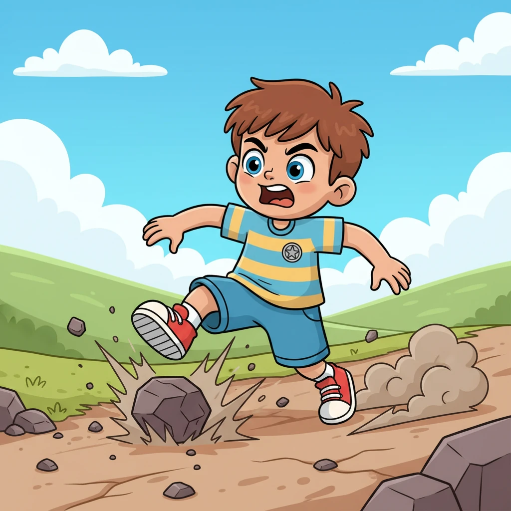 Suddenly, Pip's foot slipped on a loose rock, sending dust flying. For a heart-stopping moment, fear flashed across Pip's face as they scrambled to regain balance. But determination quickly replaced it, and Pip pushed onward, heart pounding.