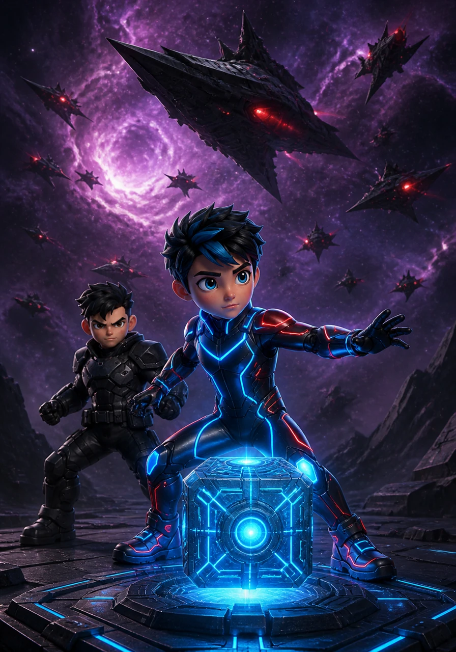 A rival fleet of dark, jagged ships emerges from the shadows of a nearby nebula, seeking to claim the power of the cube. Nix must act quickly to protect the artifact from falling into the hands of those who would use it for destruction.