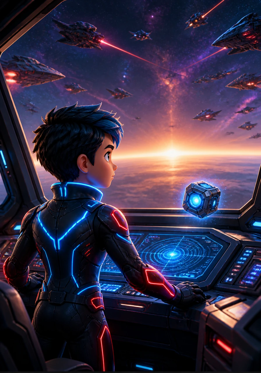 Nix returns to the ship, the now-miniaturized Tubenix Cube floating safely beside them as a loyal companion. Together, they set a course for the horizon, ready to bring light and hope back to the rest of the universe.