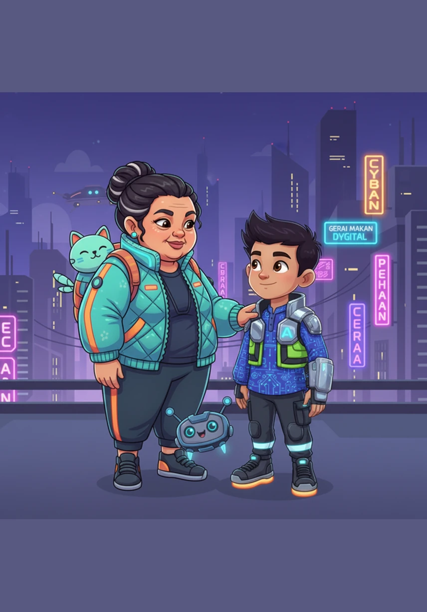 Mak smiled warmly and handed Aiman several long, supple green coconut leaves. She explained that they were going to weave traditional ketupat pouches to hold the festive rice.