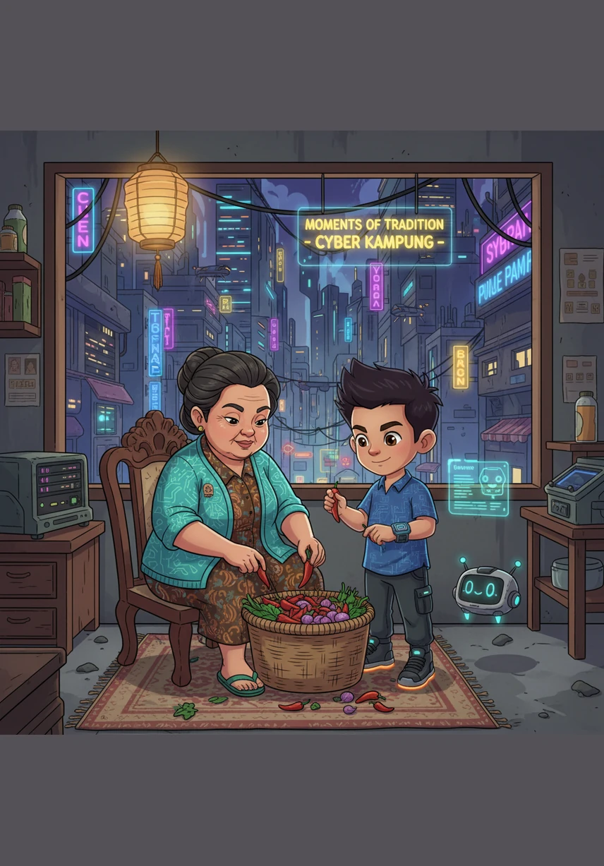 Now it was time to fill the empty casings with clean, white grains of rice. Aiman carefully poured the rice into the small openings, counting each scoop to make sure the ketupat would be nice and firm.