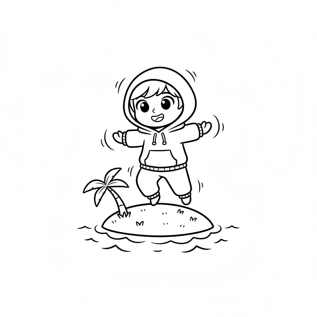 Pixel floated gently down onto a vibrant, green island, a big smile on their face. The air shimmered with a soft, magical glow. They couldn't wait to see what amazing things they would find here.