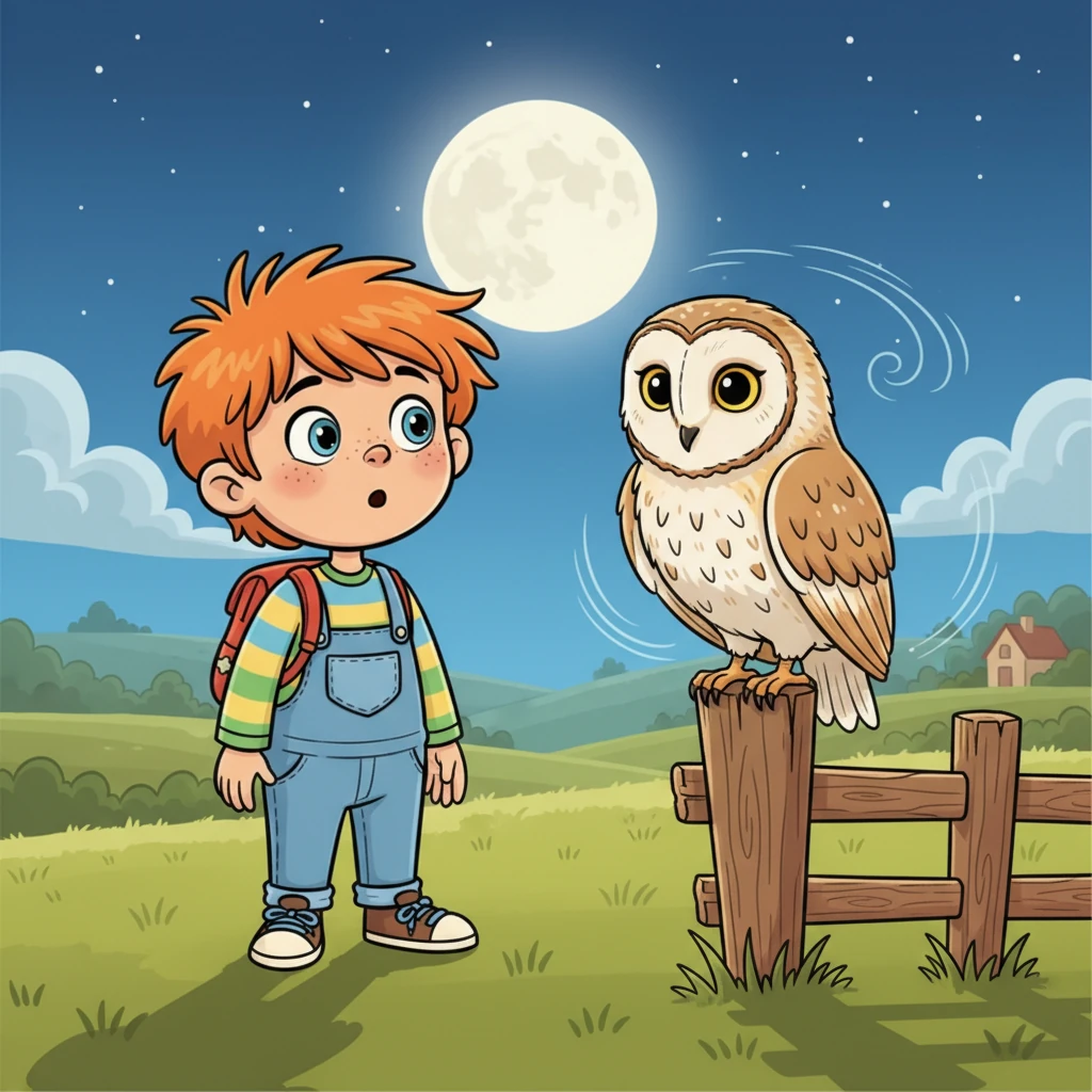One moonlit evening, a soft voice rustled through the air. Perched on a weathered fence post was Alba, the ancient barn owl, her eyes wise and knowing. "Little dreamer," she hooted gently, "the sky asks for more than flapping arms. It asks for a story. You must find the Wind’s forgotten song."