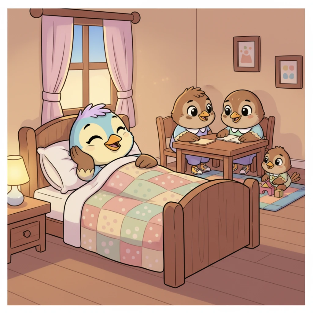 Wendy lay in her cozy bed, listening to the soft sounds of her family. She smiled, feeling grateful for her warm home, her hardworking parents, and her playful brother. Every Wednesday evening was a reminder of how wonderful her simple life truly was.