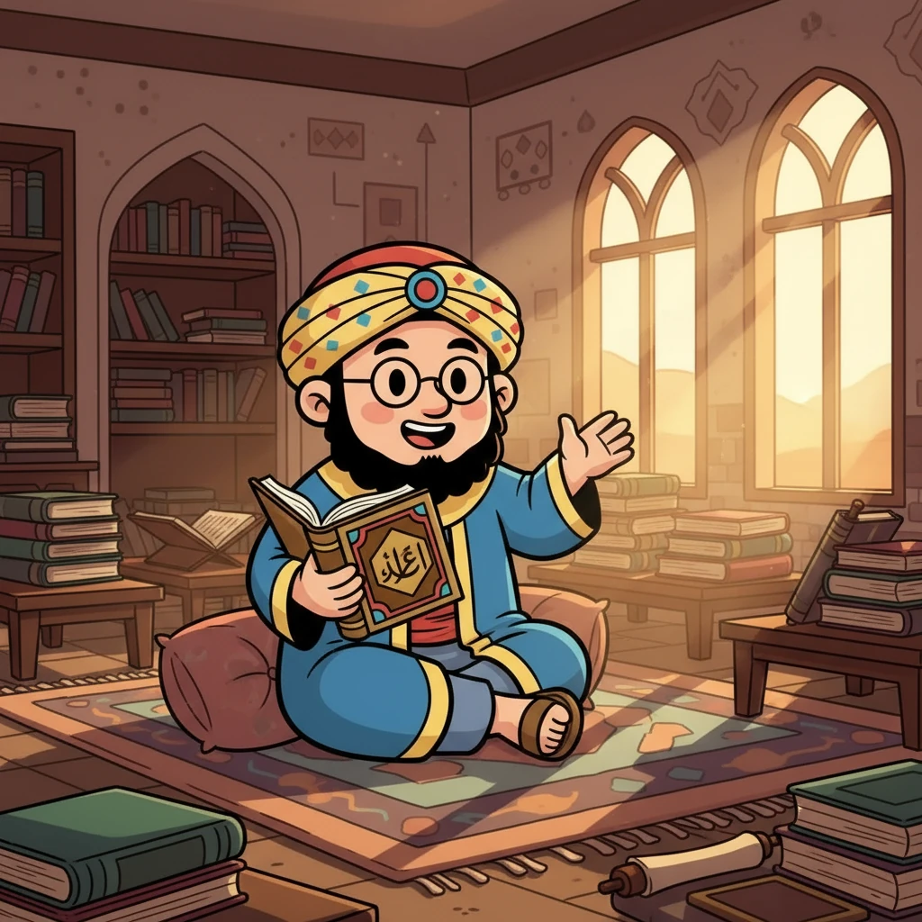 Shaykh Omar, a man of profound knowledge and gentle demeanor, sat surrounded by ancient texts in a study filled with the warm glow of desert sunlight. He began his discourse with a welcoming smile, inviting his listeners to explore the historical and spiritual intricacies of Islamic thought. The room was adorned with subtle geometric patterns and the air hummed with anticipation, setting the stage for an enlightening journey.