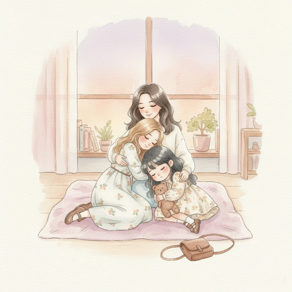 À medida que a luz dourada da tarde dava lugar a tons mais suaves de rosa e lilás, elas permaneceram aninhadas, o mundo exterior esquecido. O quarto de Minji, outrora apenas um espaço, transformara-se em um santuário de amor e tranquilidade, um testemunho da beleza de uma tarde suspensa.