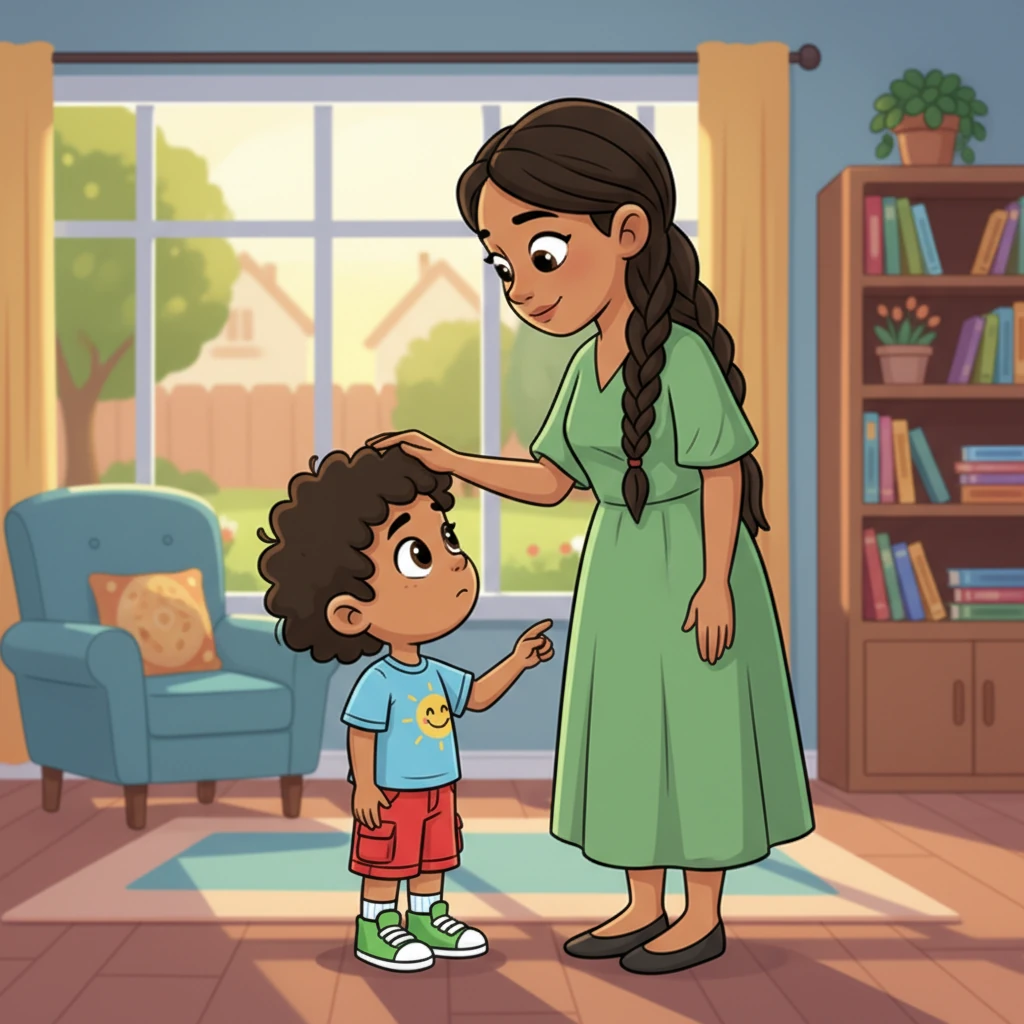 He quietly approached his mother, his voice soft. "Mom, I want to visit Omar... I want to make him happy," he whispered, looking up with earnest eyes.