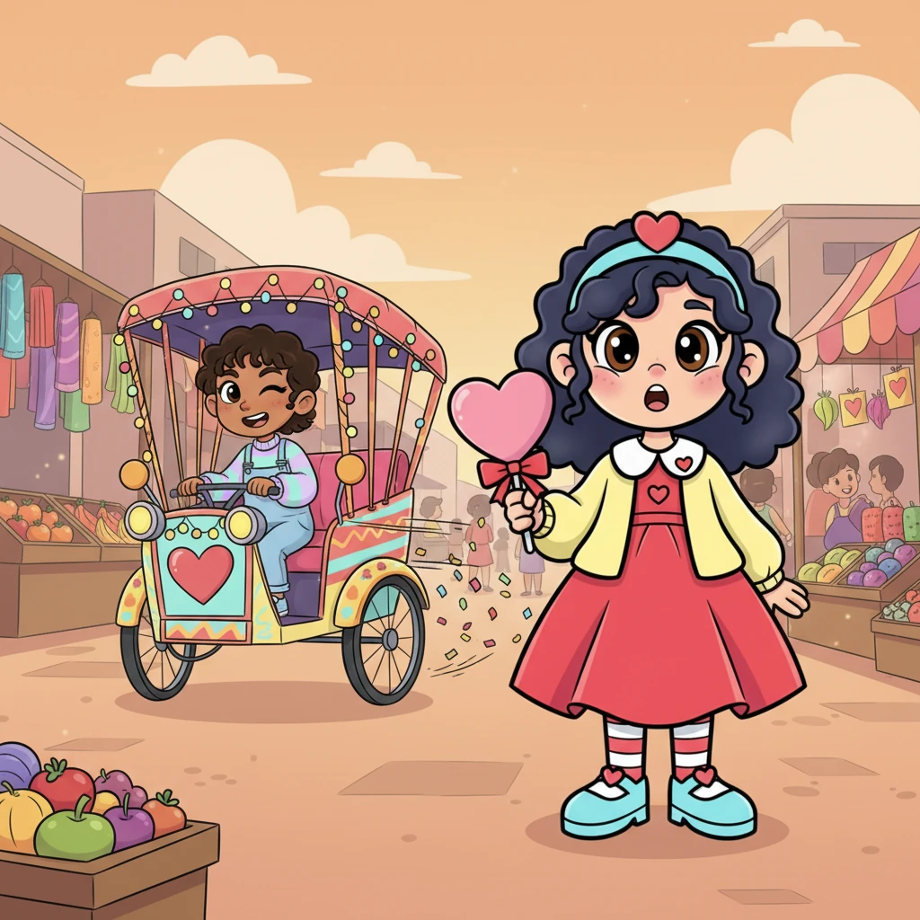 Then, with a twinkle in his eye, he declares, "I Love You!" and drives off into the bustling bazaar. Snehal and Rani are left in stunned silence, their mouths slightly agape.