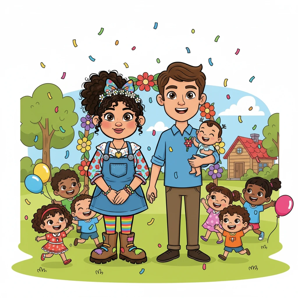 Soon, Manuela and Ricardo were married in a joyful ceremony. Their love grew stronger with each passing day, and they built a warm and loving home. Their family expanded with the arrival of many children, each bringing more joy and laughter into their lives.