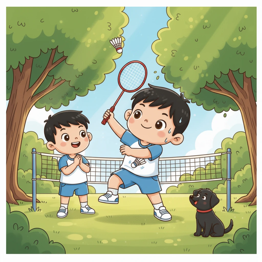 几年后，小明和小雅在上海有了自己的小家，小黑依然是他们忠实的伙伴。他们周末仍会去公园打羽毛球，每一次击球都充满了爱与默契，他们的故事在上海这座城市里继续书写着。