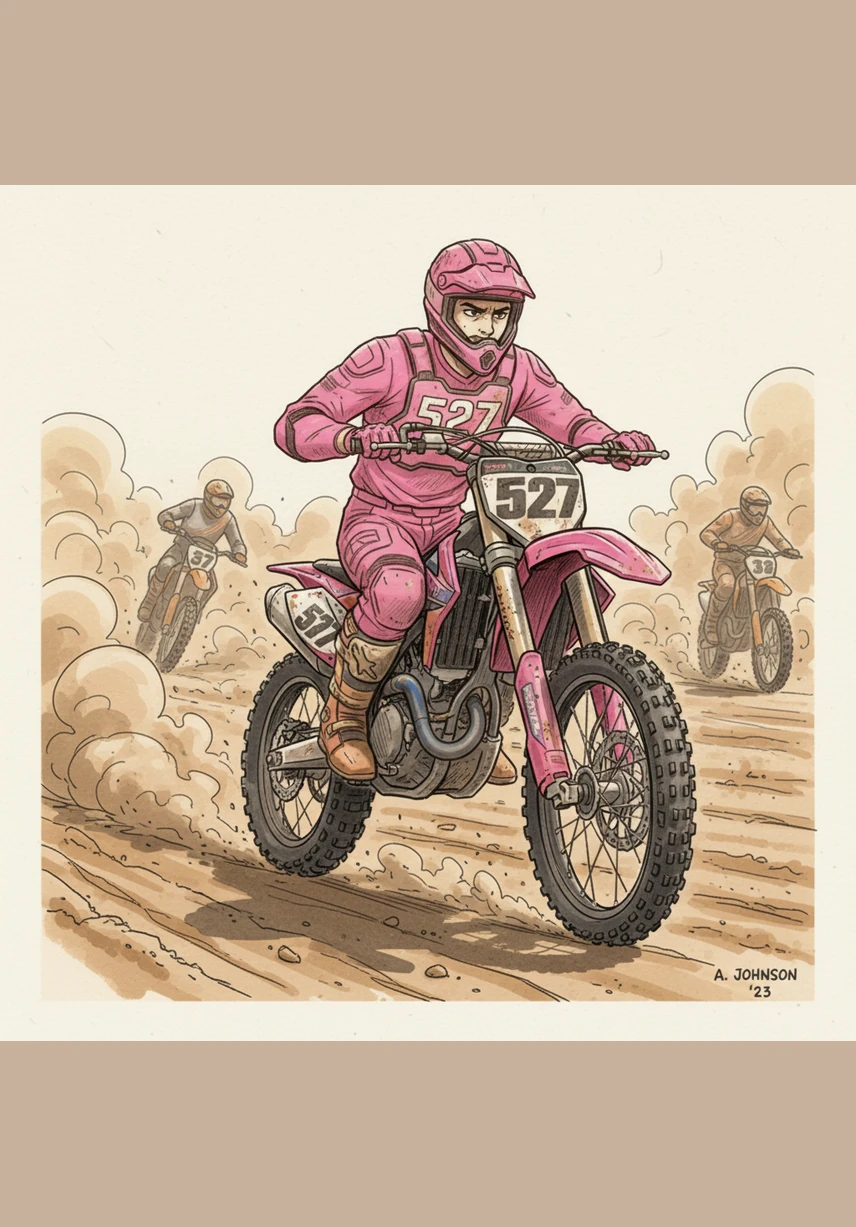 As he rounds a sharp corner, Jack spots his coach, Jeff, standing near the edge of the track. Jeff screams at the top of his lungs for Jack to go faster, while the rest of the pit crew watches with bated breath.