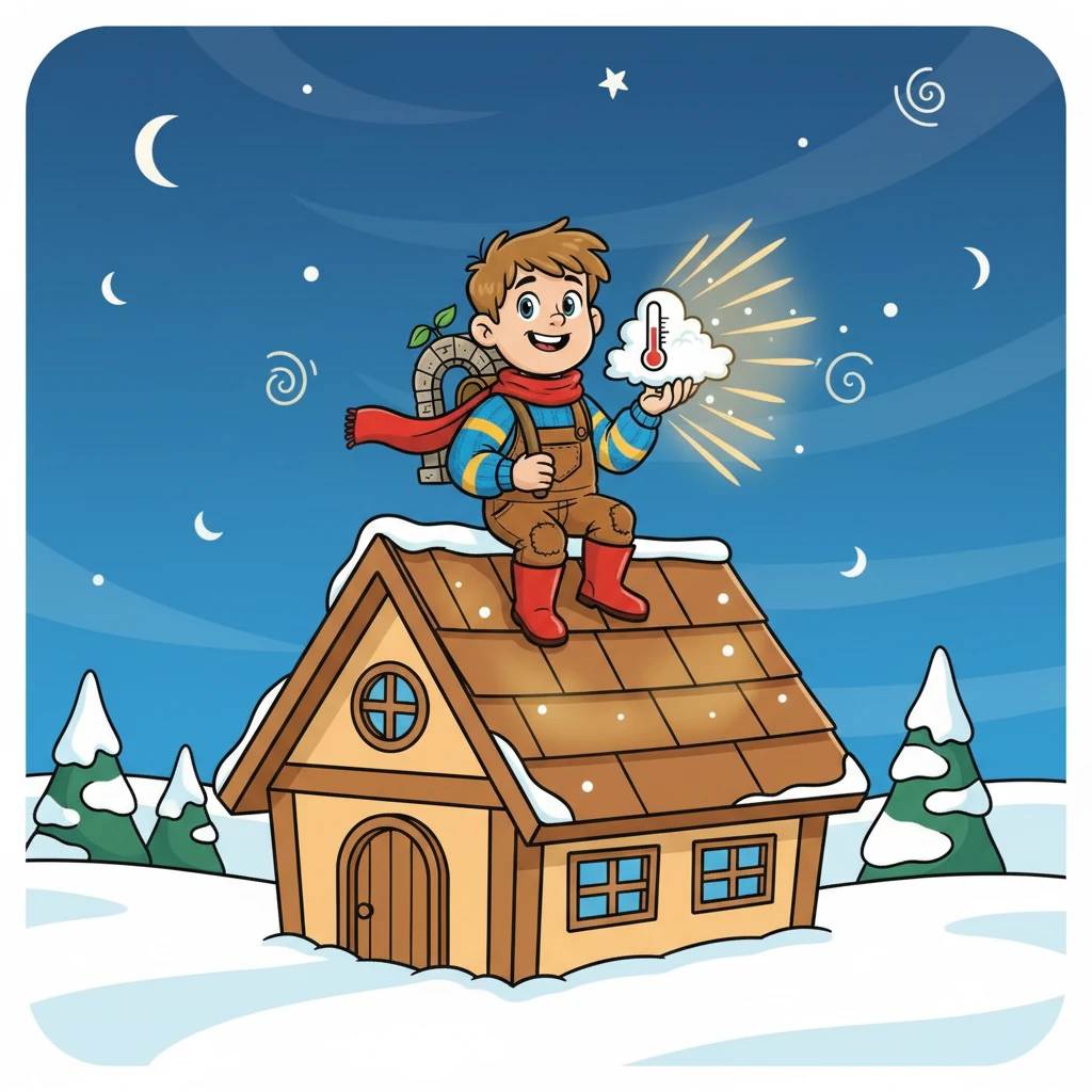 Théo, maintenant un expert en thermique, se sentait prêt à protéger sa maison du froid. Il savait maintenant que l'air immobile et sec était le secret d'une bonne isolation, comme dans son propre blouson.