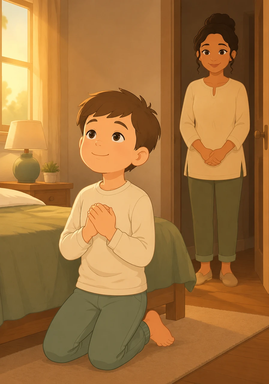 Désormais, Éli sait qu'il n'y a pas de mots magiques ni de formules compliquées pour prier Dieu. Il suffit de parler avec son cœur, comme on le ferait avec son meilleur ami, que ce soit pour dire merci, demander de l'aide ou confier un secret.