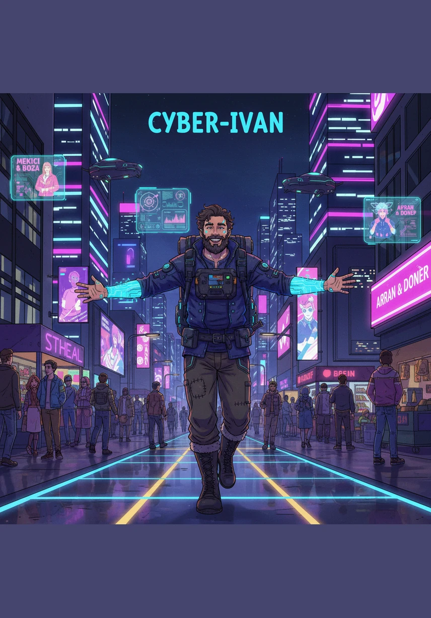 Иван върви по булевард Витоша, където има много кафенета и магазини. Хората се разхождат и говорят весело под слънчевите лъчи. В края на улицата той вижда голямата планина Витоша.