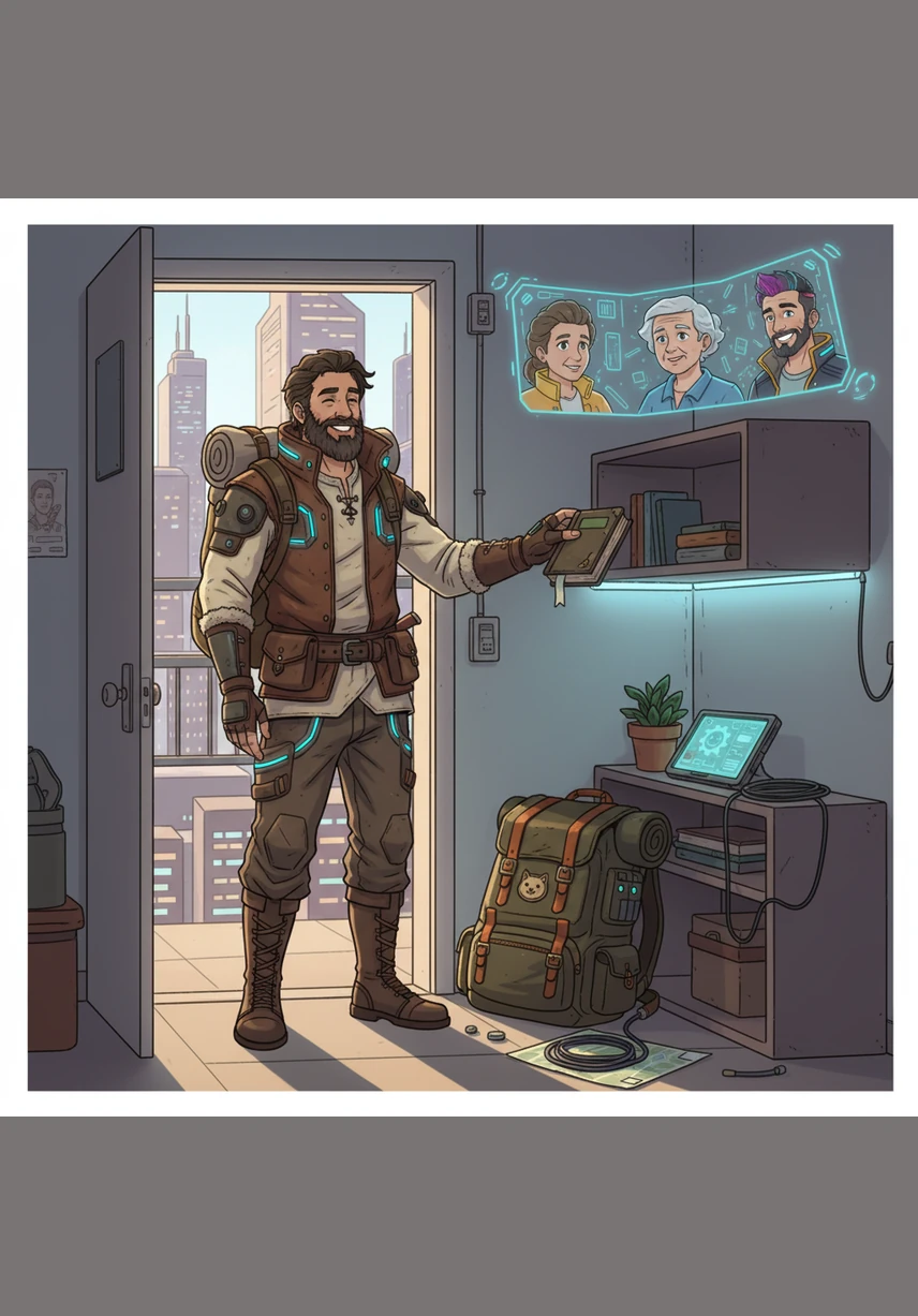 Той влиза в новия си апартамент за първи път. Стаите са малки, но светли и много уютни. Иван оставя багажа си и започва да подрежда своите неща с радост.