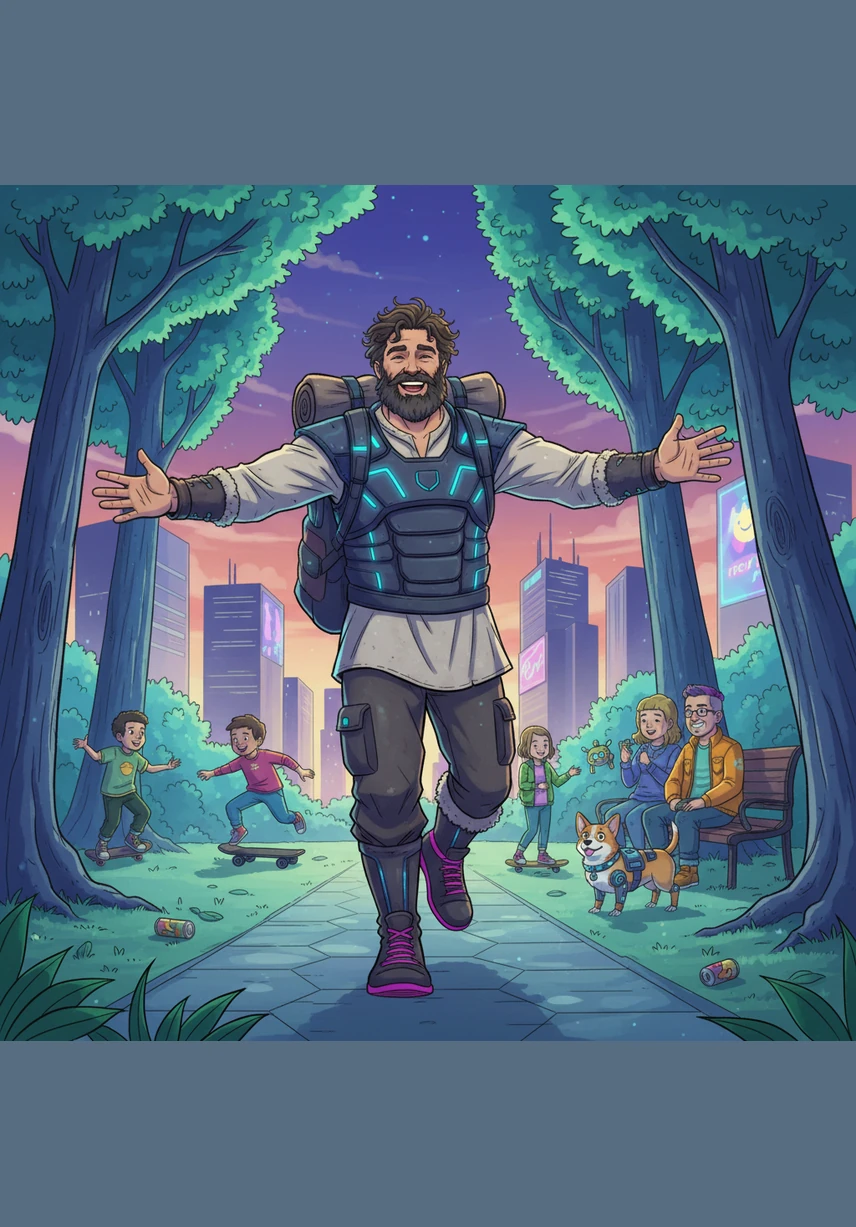 През почивните дни Иван отива на разходка в Южния парк. Там има много зелени дървета, деца и хора, които разхождат кучетата си. Иван се наслаждава на чистия въздух и спокойствието.