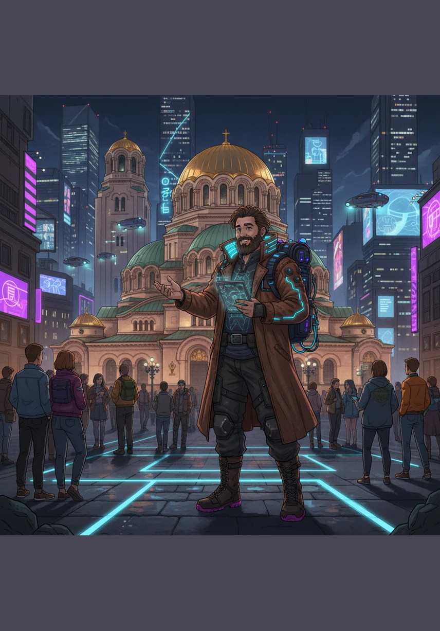 Той посещава катедралата Александър Невски, която е символ на София. Златните куполи блестят на слънцето и изглеждат магически. Иван прави много снимки, които да изпрати на семейството си.