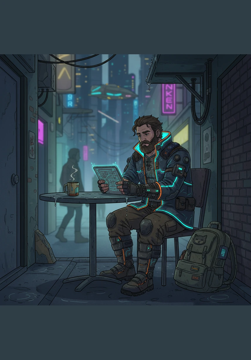 След разходката Иван сяда в малко кафене на една тиха уличка. Той чете книга и наблюдава как хората преминават бързо по тротоара. Животът в големия град е динамичен и пълен с енергия.