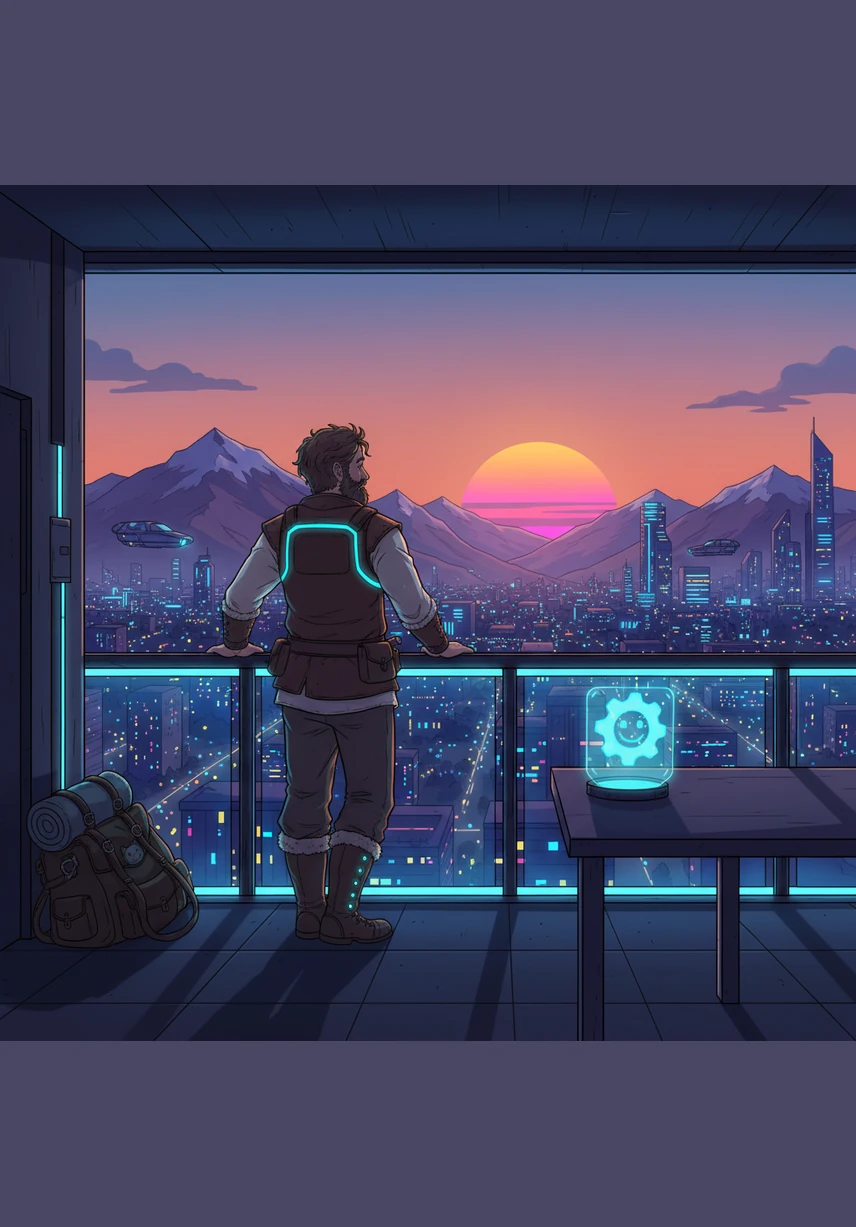 Вечерта Иван излиза на своя балкон, за да гледа залеза над планината. Светлините на София започват да светят една по една в тъмното. Гледката е прекрасна и го кара да се чувства спокоен.