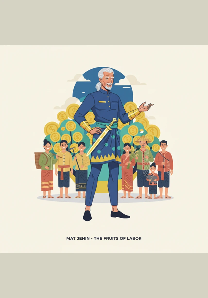 Years passed, and the small seeds of his labor grew into a thriving business that reached far beyond the village borders. Mat Jenin learned the value of patience and discipline, turning every small success into a foundation for something even greater.