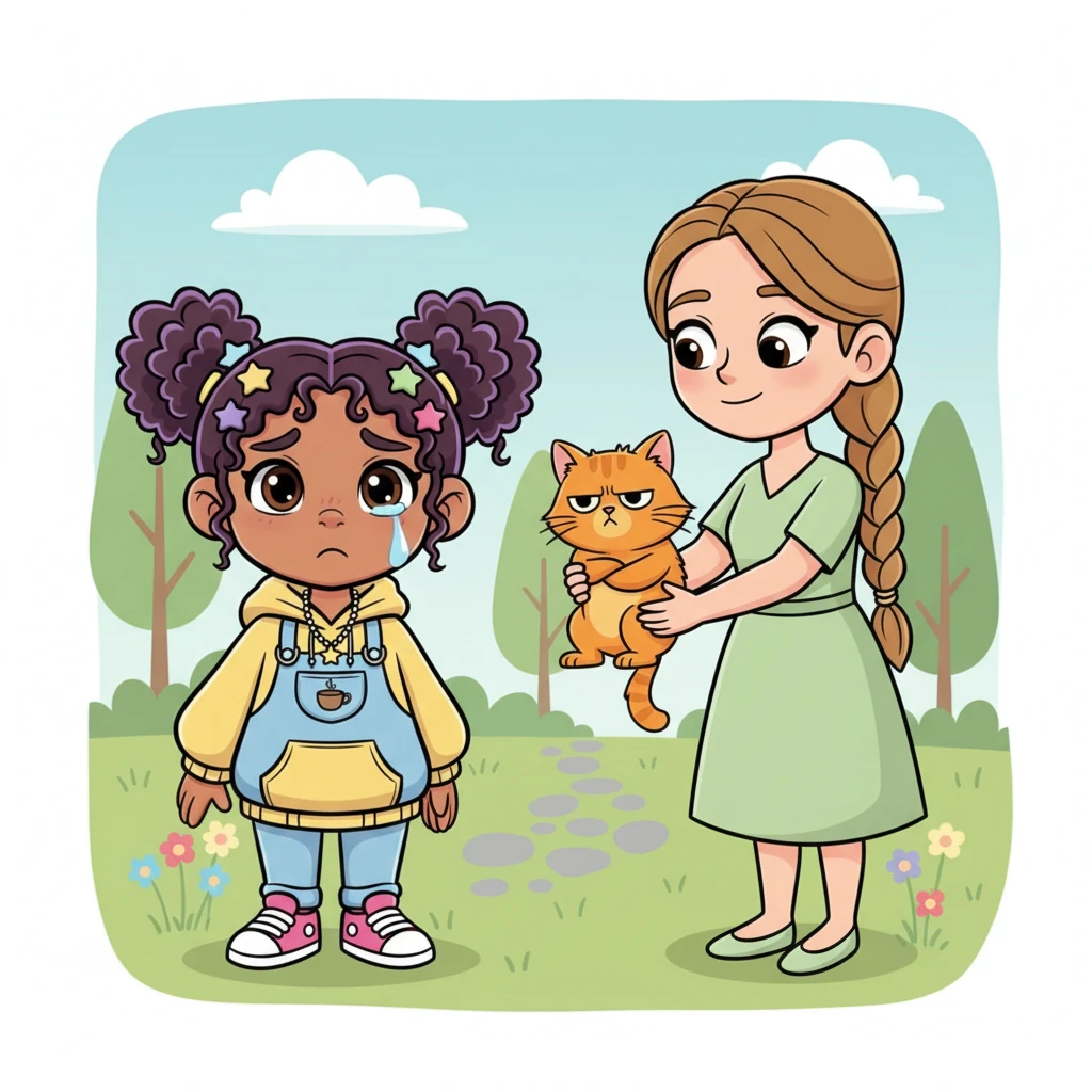 With a heavy sigh and a tear rolling down her cheek, Estrella returned the unhappy cat to its rightful owner. She understood that true love meant letting go, even if it made her sad.