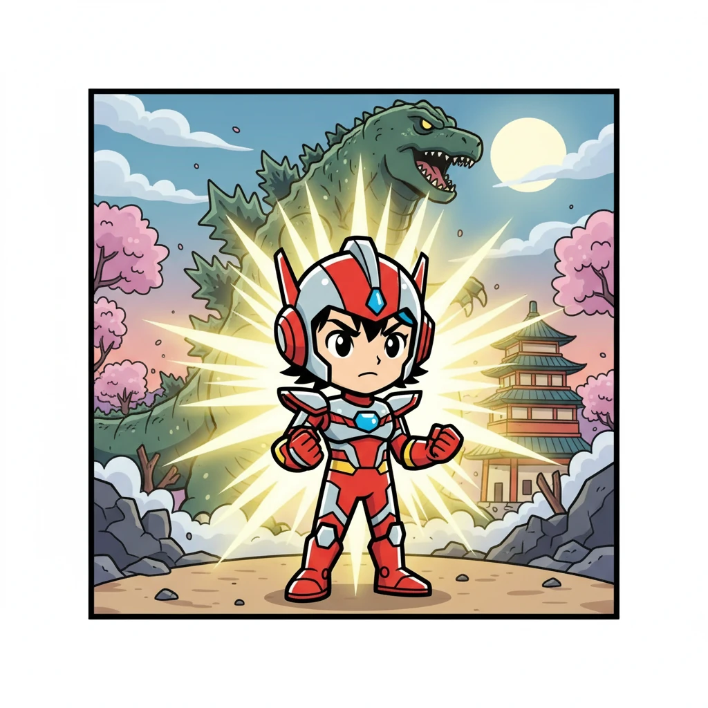 その時、光の中から現れたのは、正義の巨人ウルトラマン。彼は、地球を守るために、ゴジラに立ち向かう決意をした。