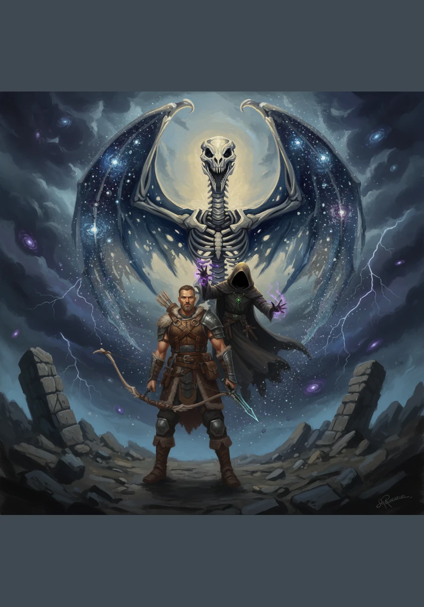 Hordes of shadow-wraiths with hollow, glowing eyes emerge from the thick fog, their claws scraping against the cold stone. Kaelen draws his obsidian blade, the steel humming with a faint, blue protective light against the encroaching darkness.