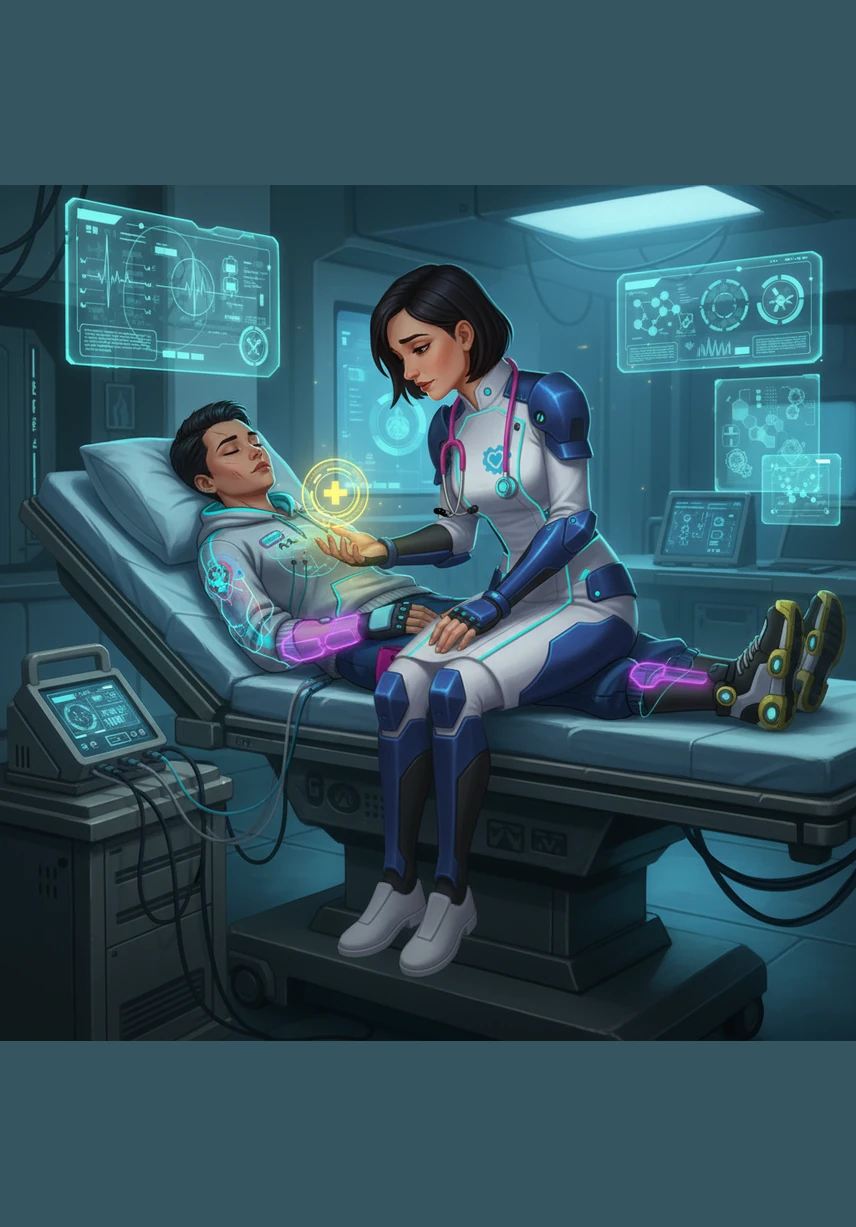 My sister sits in the plastic chair beside me, her hand resting gently over mine as she reads a story aloud. The familiar sound of her voice is a comforting anchor that makes this unfamiliar place feel a little more like home.